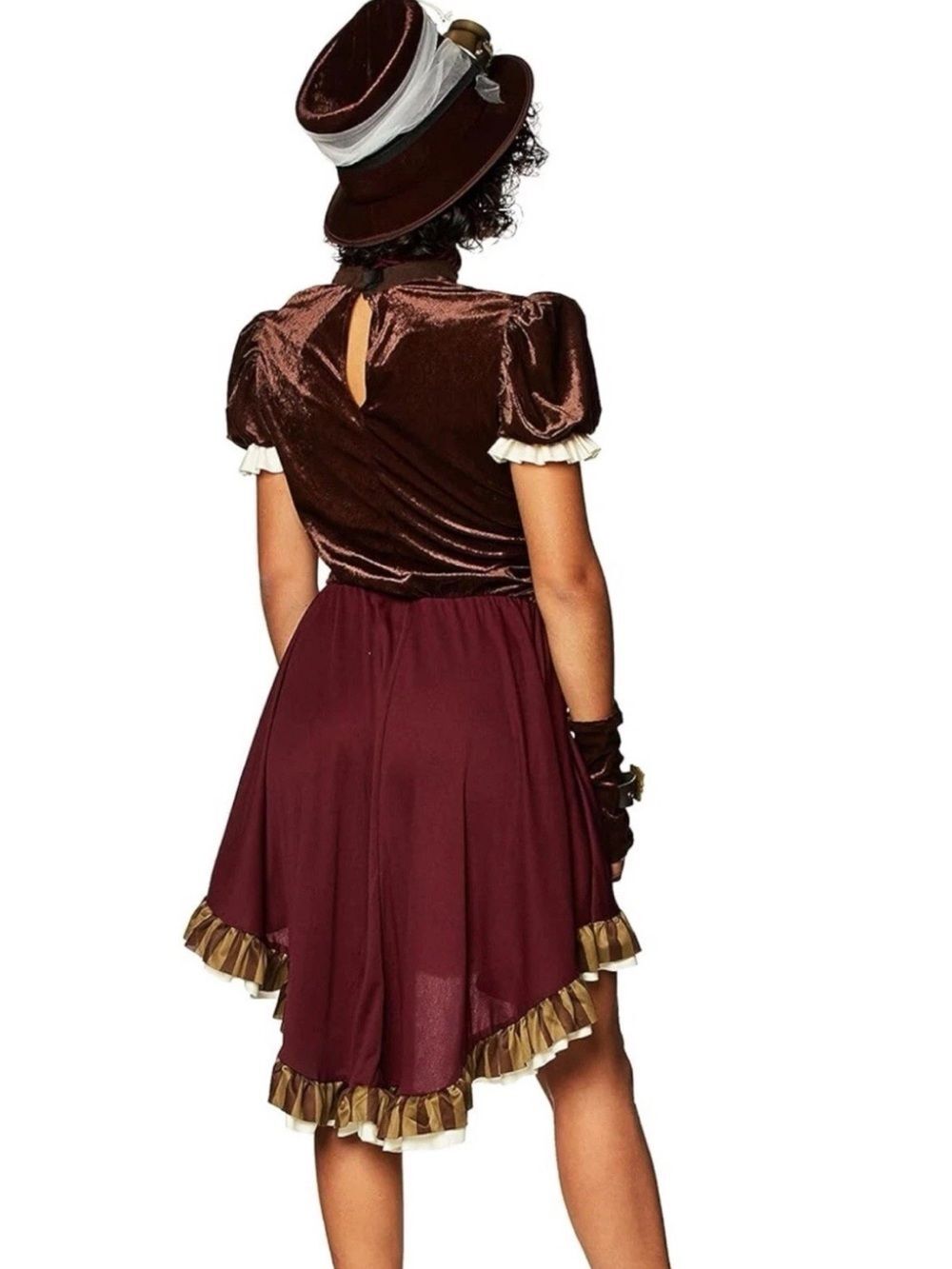 Steampunk Girl Halloween Costume w/ Hat - Adult M - Picture 2 of 6